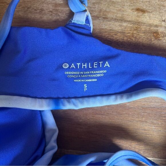 Athleta Blue Tie Dye Scoop Neck Bikini Top - Picture 9 of 10